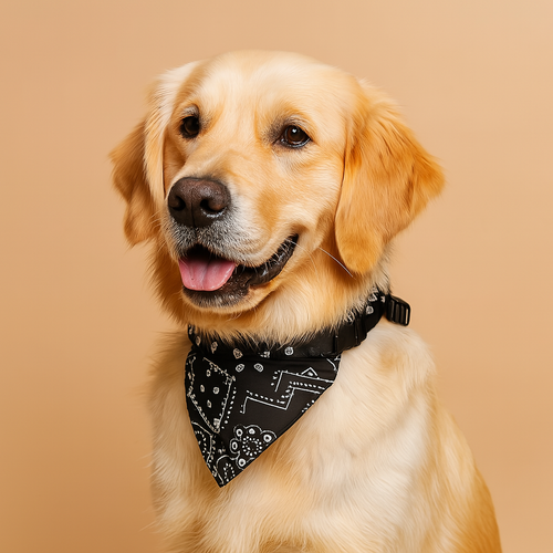 Adjustable Bandana Collar for Cats and Dogs - Black