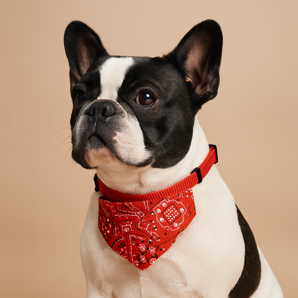 Adjustable Bandana Collar for Cats and Dogs - Red