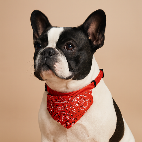 Adjustable Bandana Collar for Cats and Dogs - Red