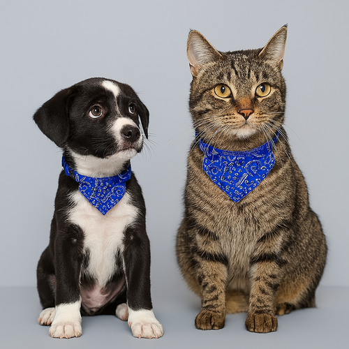 Adjustable Bandana Collar for Cats and Dogs  Blue