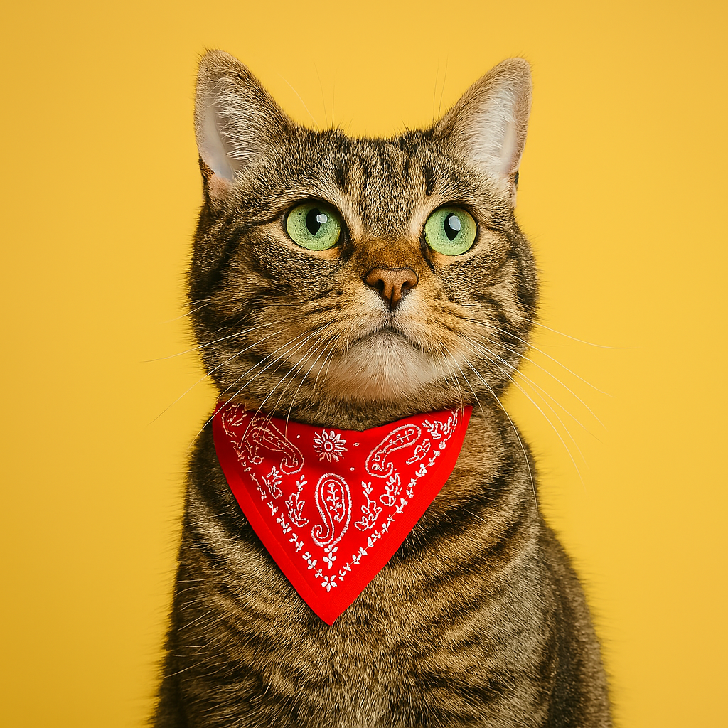 Adjustable  Bandana Collar with Scarf - Red