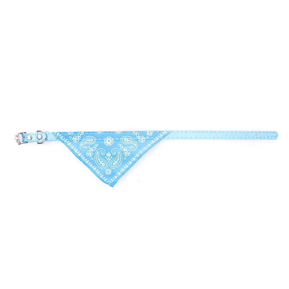 Adjustable  Cat Bandana Collar with Scarf light blue