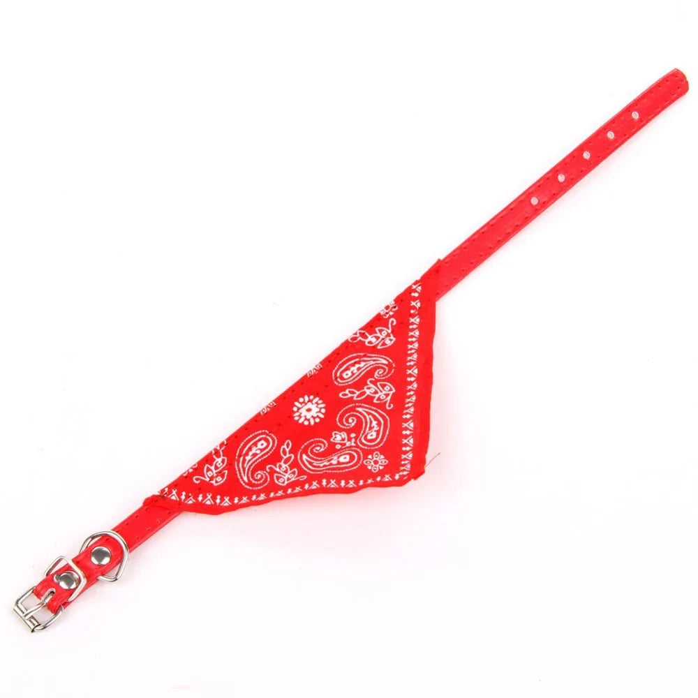 Adjustable  Cat Bandana Collar with Scarf red