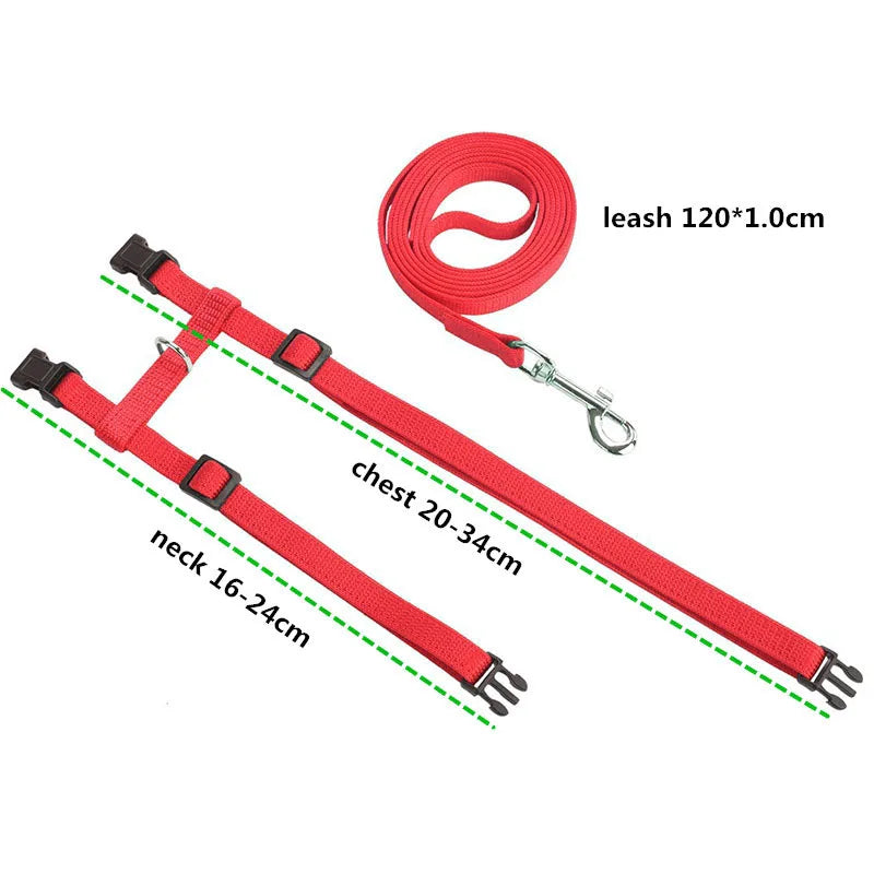 Adjustable Cat Harness Leash Set size