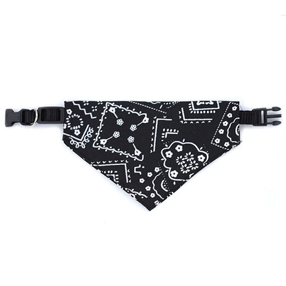 Adjustable Dog Bandana Collar for Small to Large Pets black