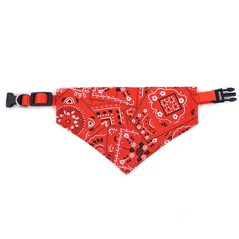 Adjustable Dog Bandana Collar for Small to Large Pets red