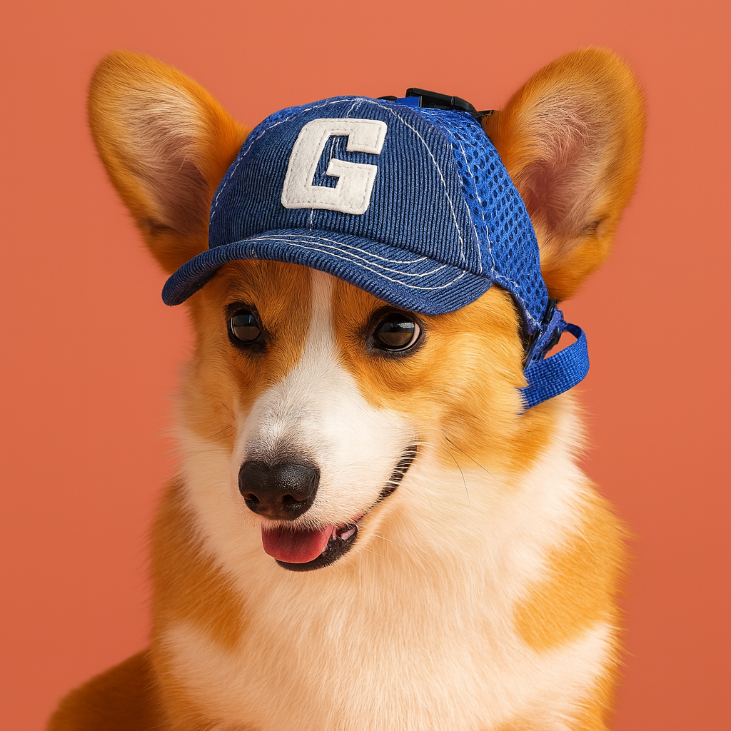 Adjustable Dog Baseball Cap with Ear Holes – Summer Blue