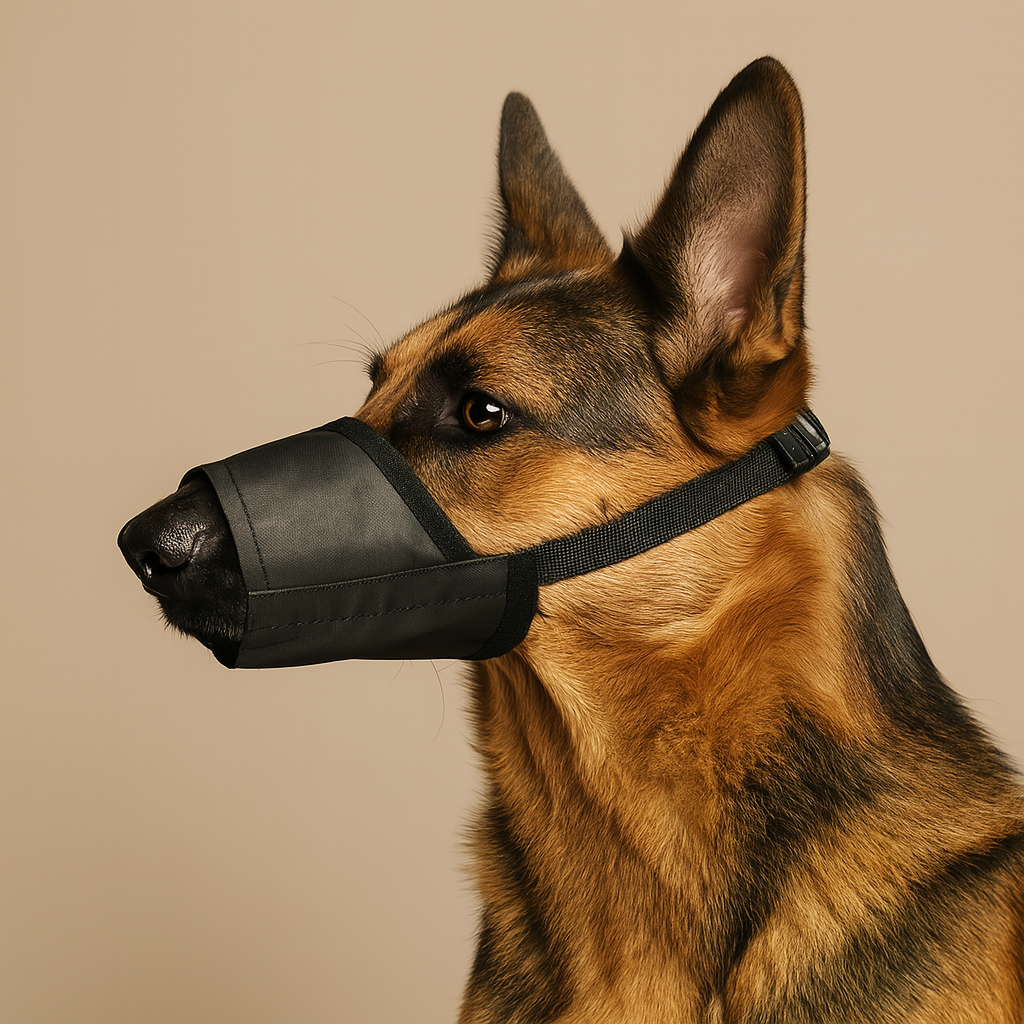 Adjustable Nylon Dog Muzzle for Training - Black