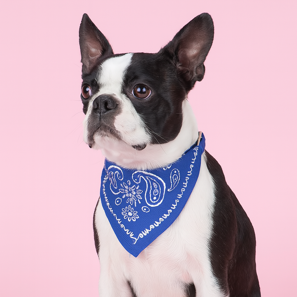 Adjustable Pet Bandana Collar with Scarf - Blue