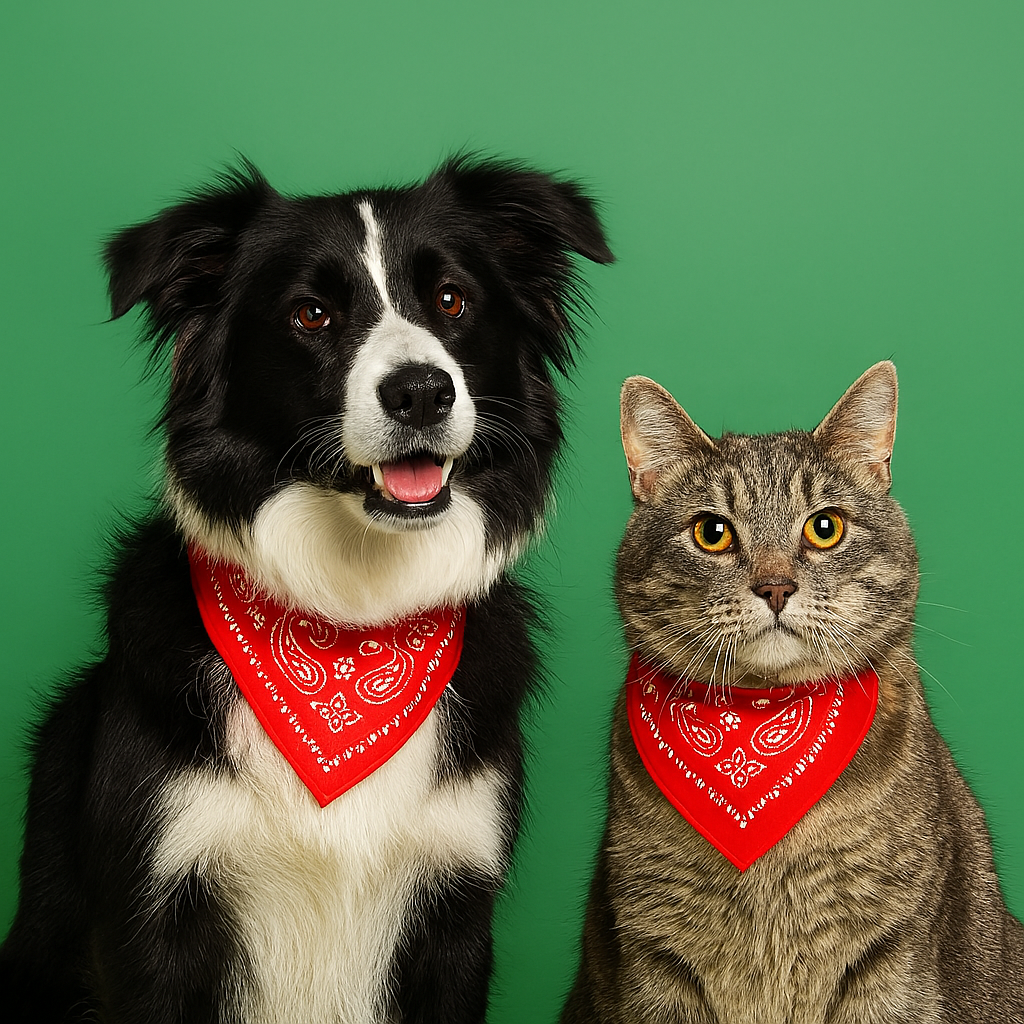 Adjustable Pet Bandana Collar with Scarf Red