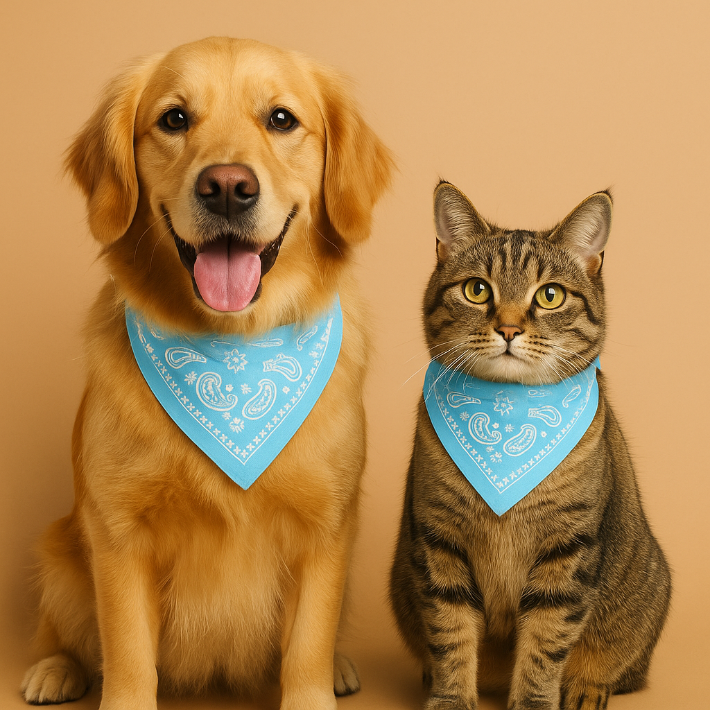 Adjustable Pet Bandana Collar with Scarf  Sky