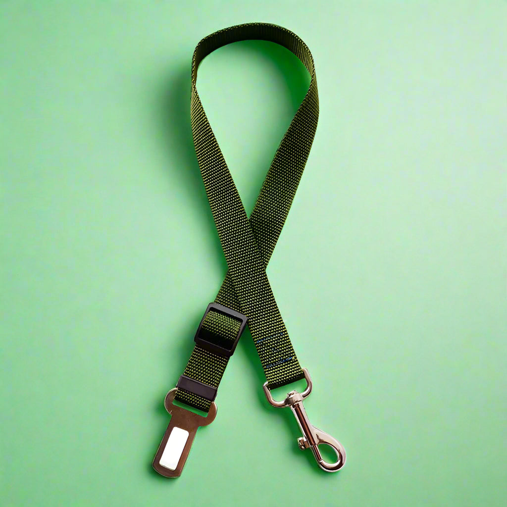 Adjustable Pet Car Seat Belt Safety Leash army green