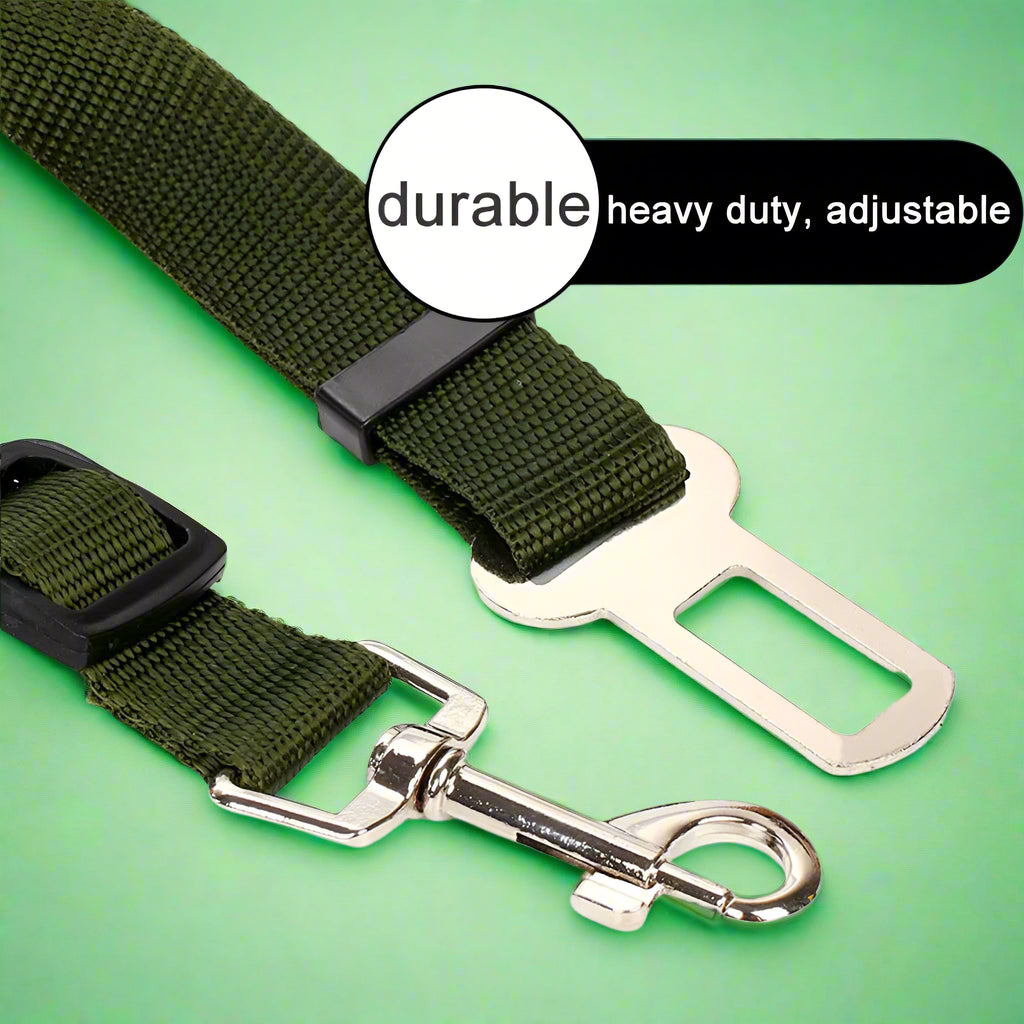 Adjustable Pet Car Seat Belt Safety Leash green