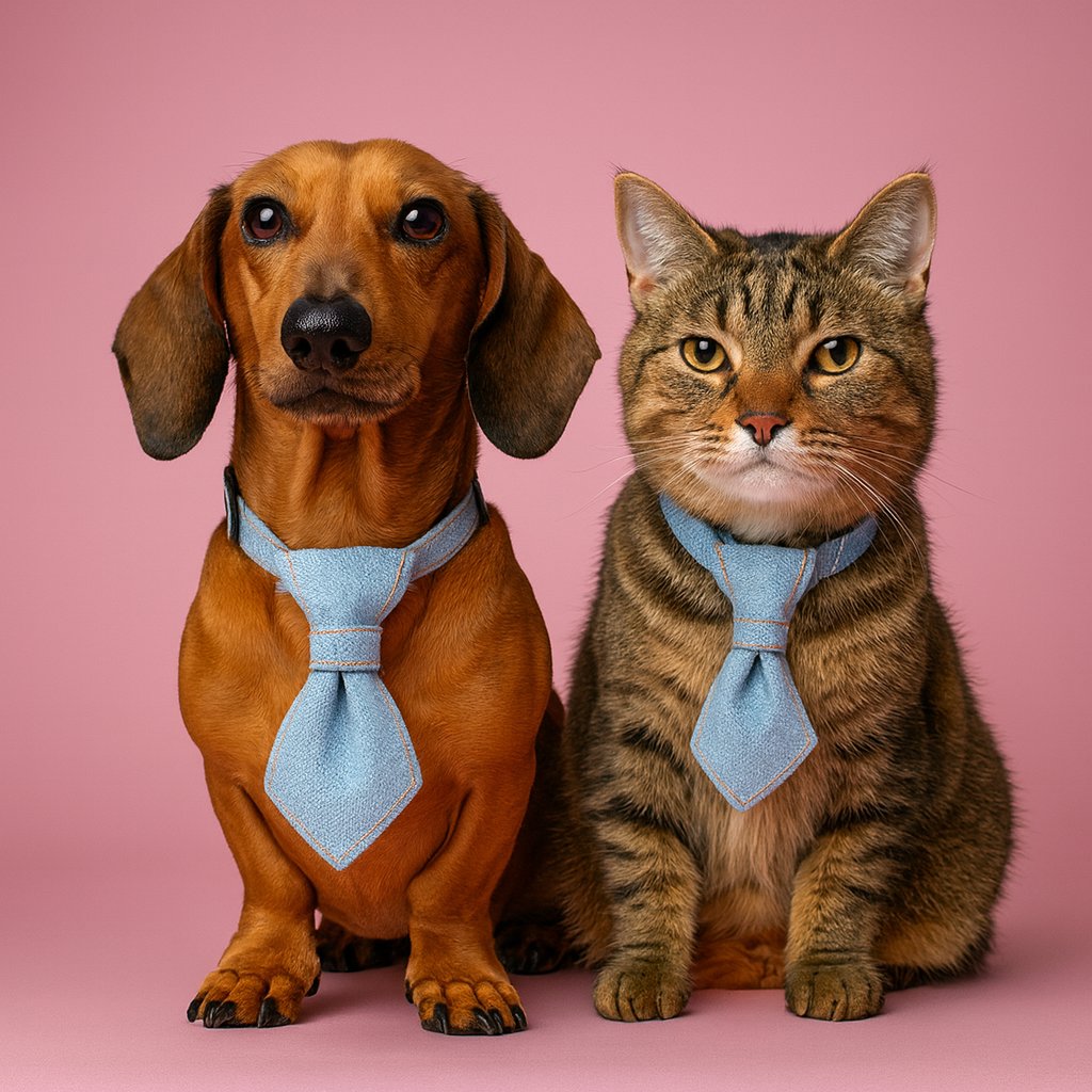 Adjustable Pet Tie for Dogs & Cats - Denim