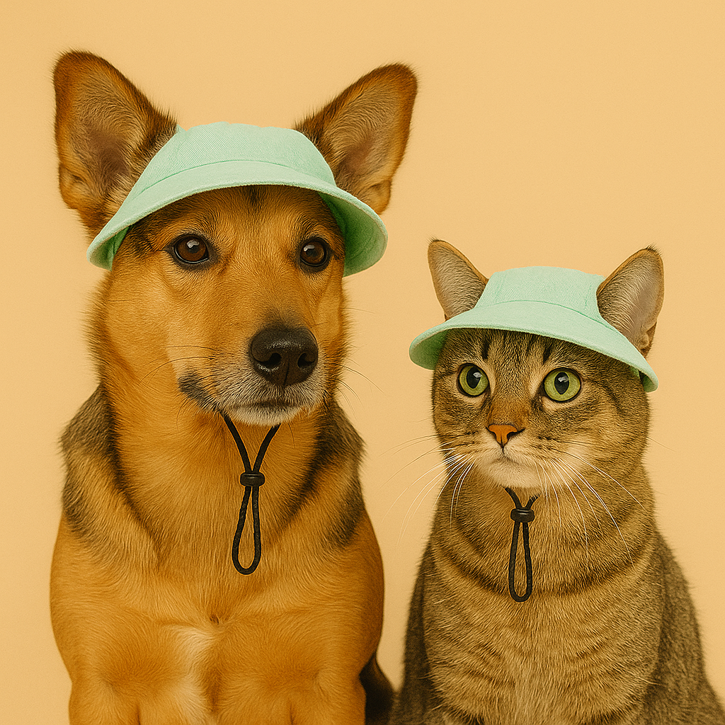 Adjustable Tie-Dye Dog Hat with Ear Holes - Green