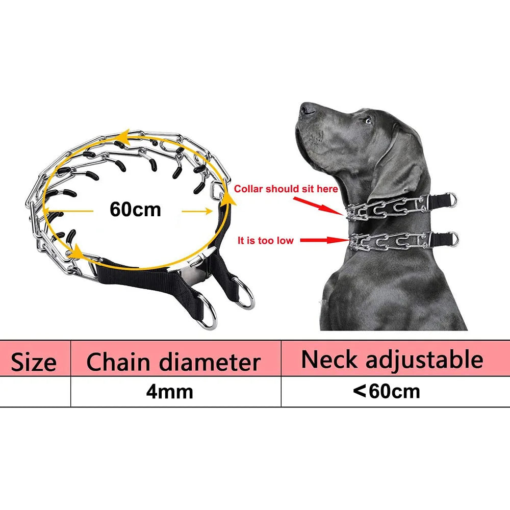 Anti pull dog metal collar