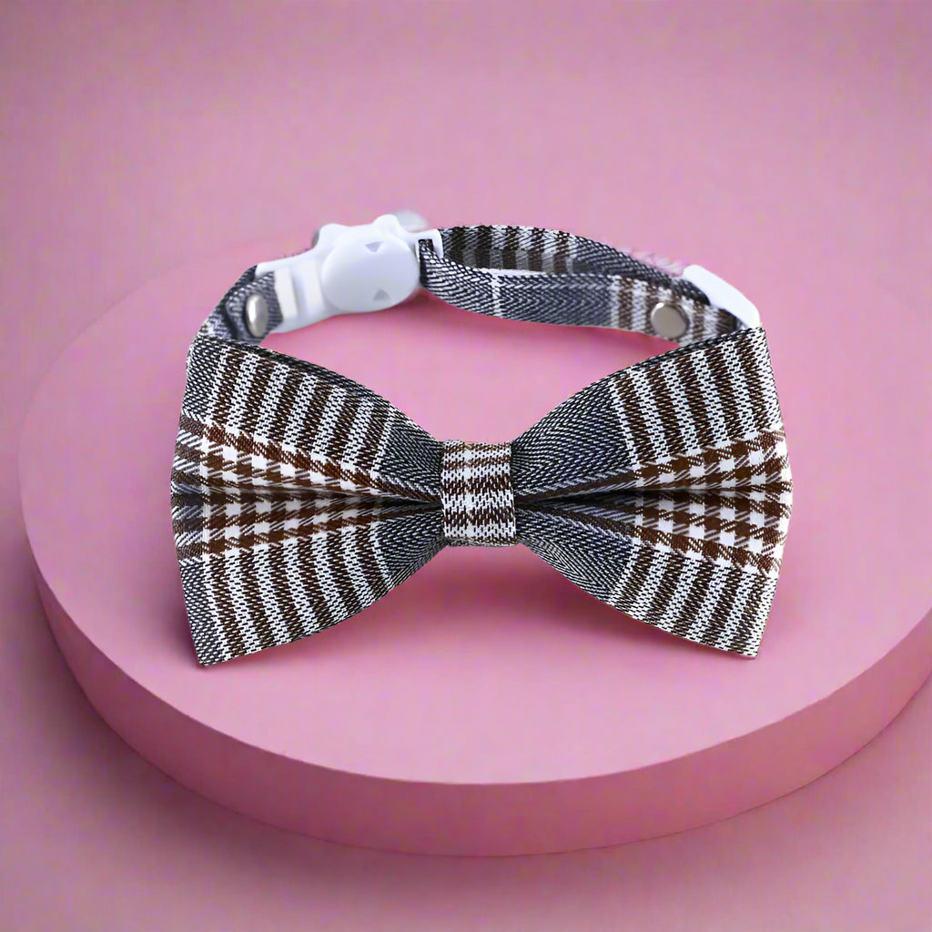 Black Chex Bow tie for Pets