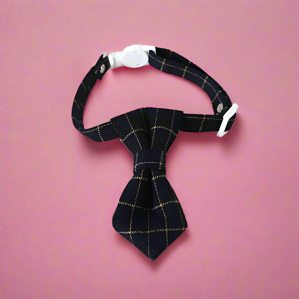 Black formal tie for pet for formal events