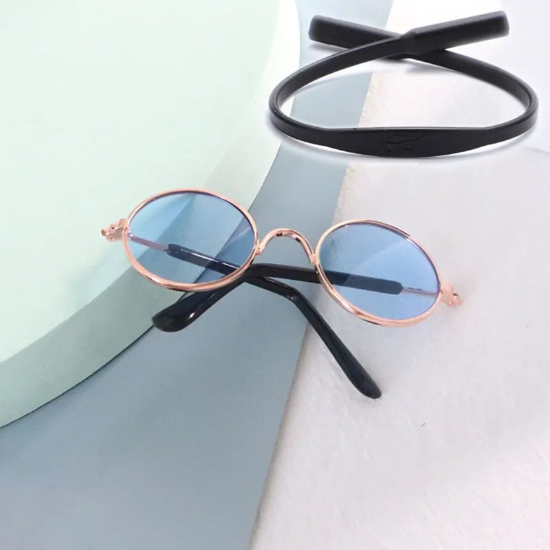Blue Sunglasses with rose gold frame and black arms