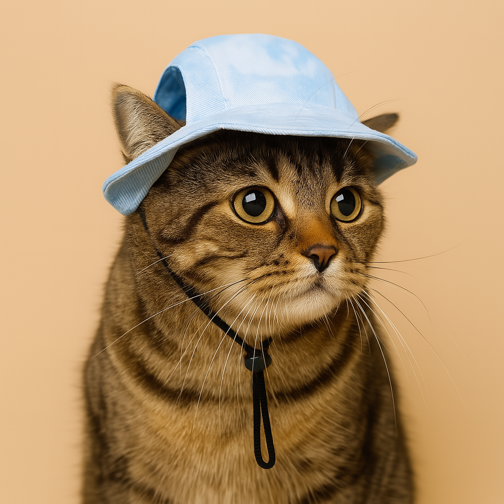 Blue Tie-Dye Pet Sun Bonnet – Brim Hat with Ear Holes
