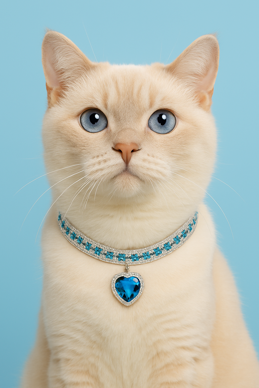 Blue diamond Necklace for Pet Cat and Dog