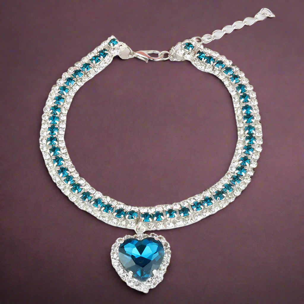 Blue diamond Necklace for Pet Cat and Dogs