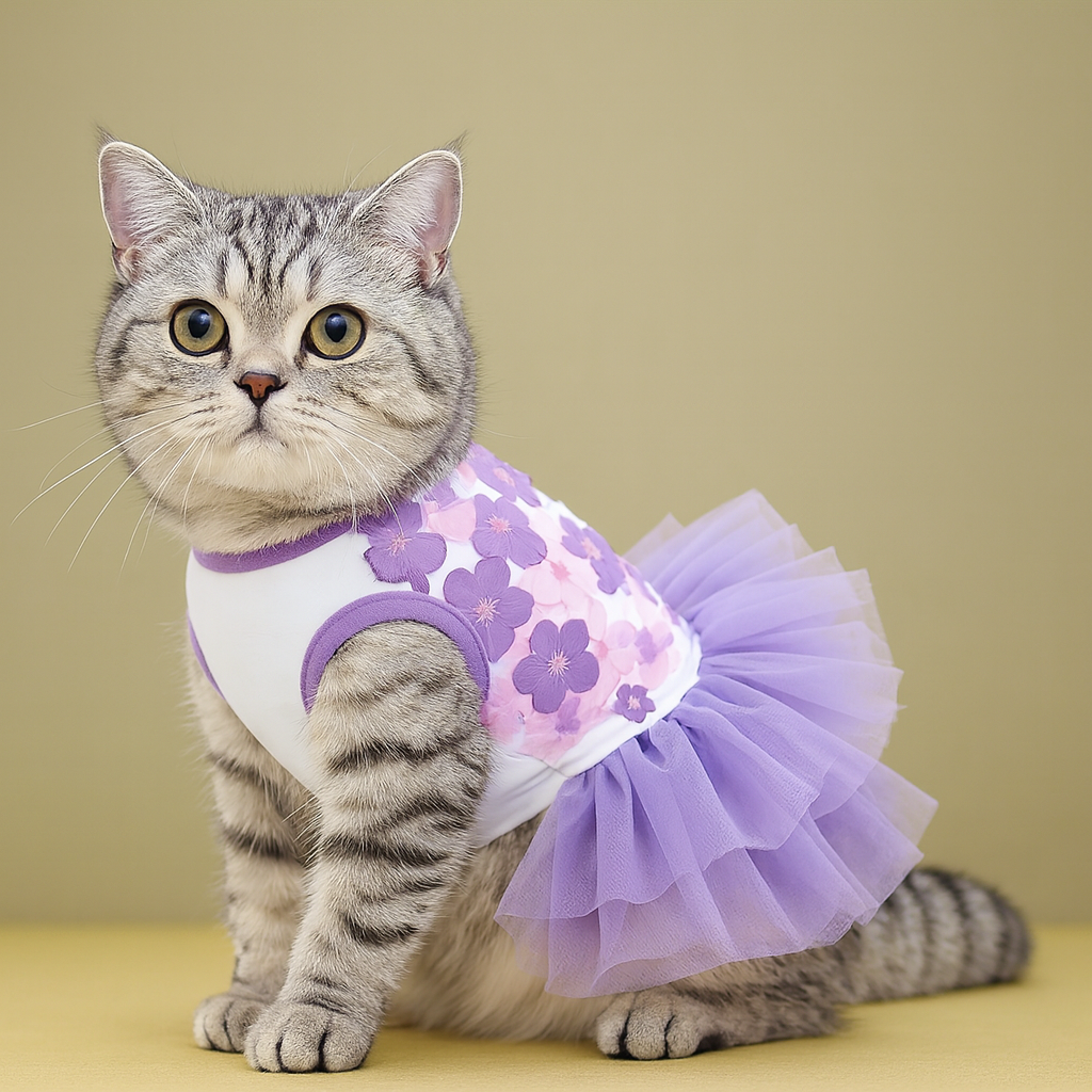 Buy pet dress Lace Chiffon Floral Pet Dress for Summer 