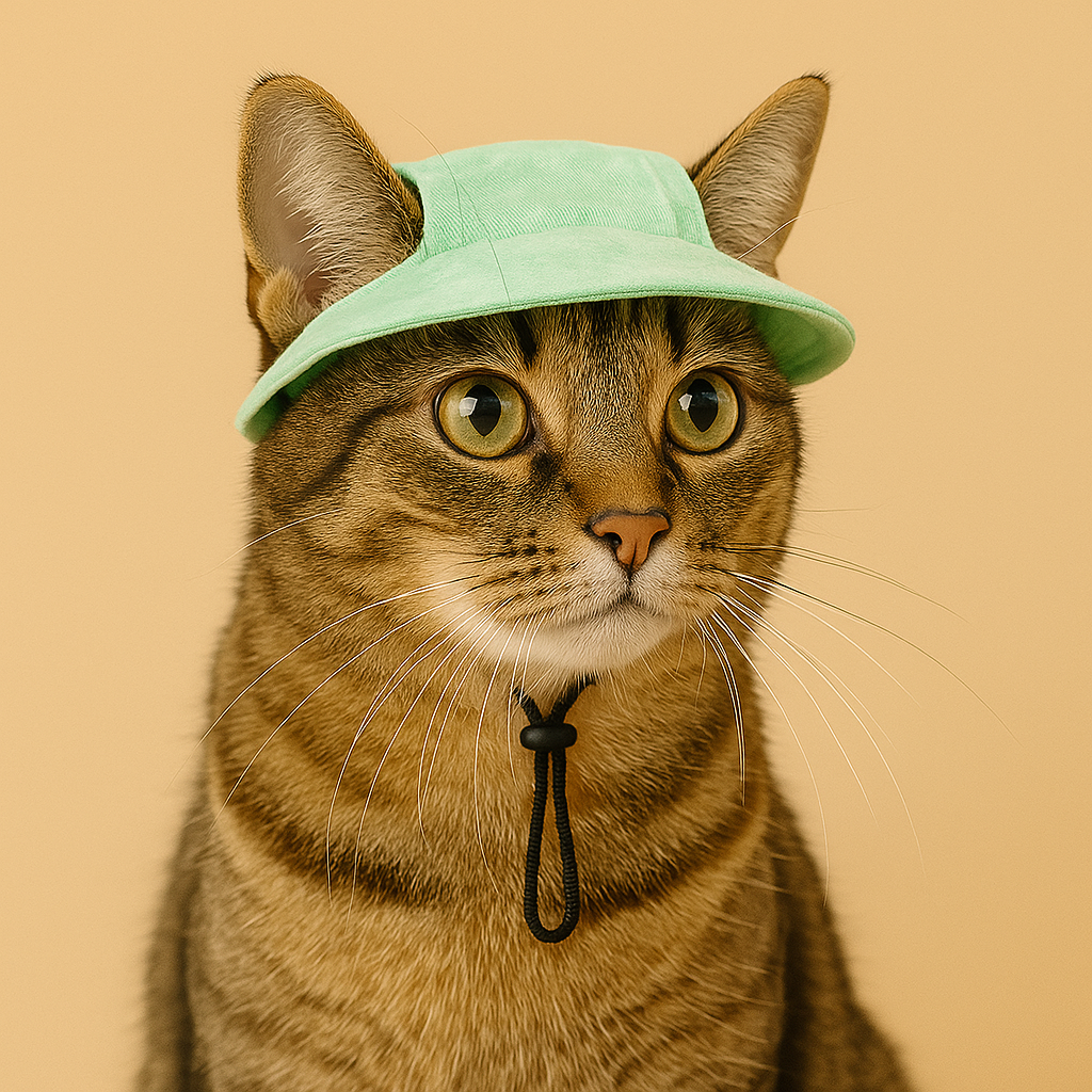 Cat Adjustable Tie-Dye Dog Hat with Ear Holes