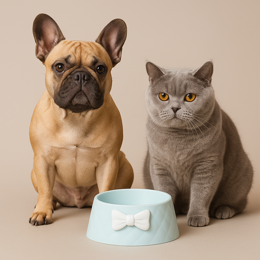 Cat and dog feeder Princess Pet Bowl – Bowknot Dog & Cat Feeder - Blue