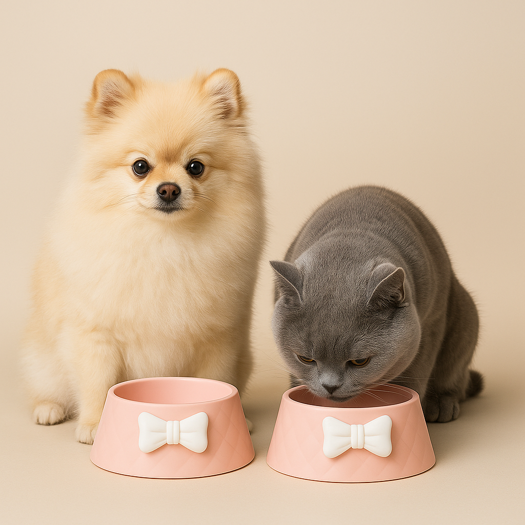 Cat and dog feeder Princess Pet Bowl – Bowknot Dog & Cat Feeder - Pink