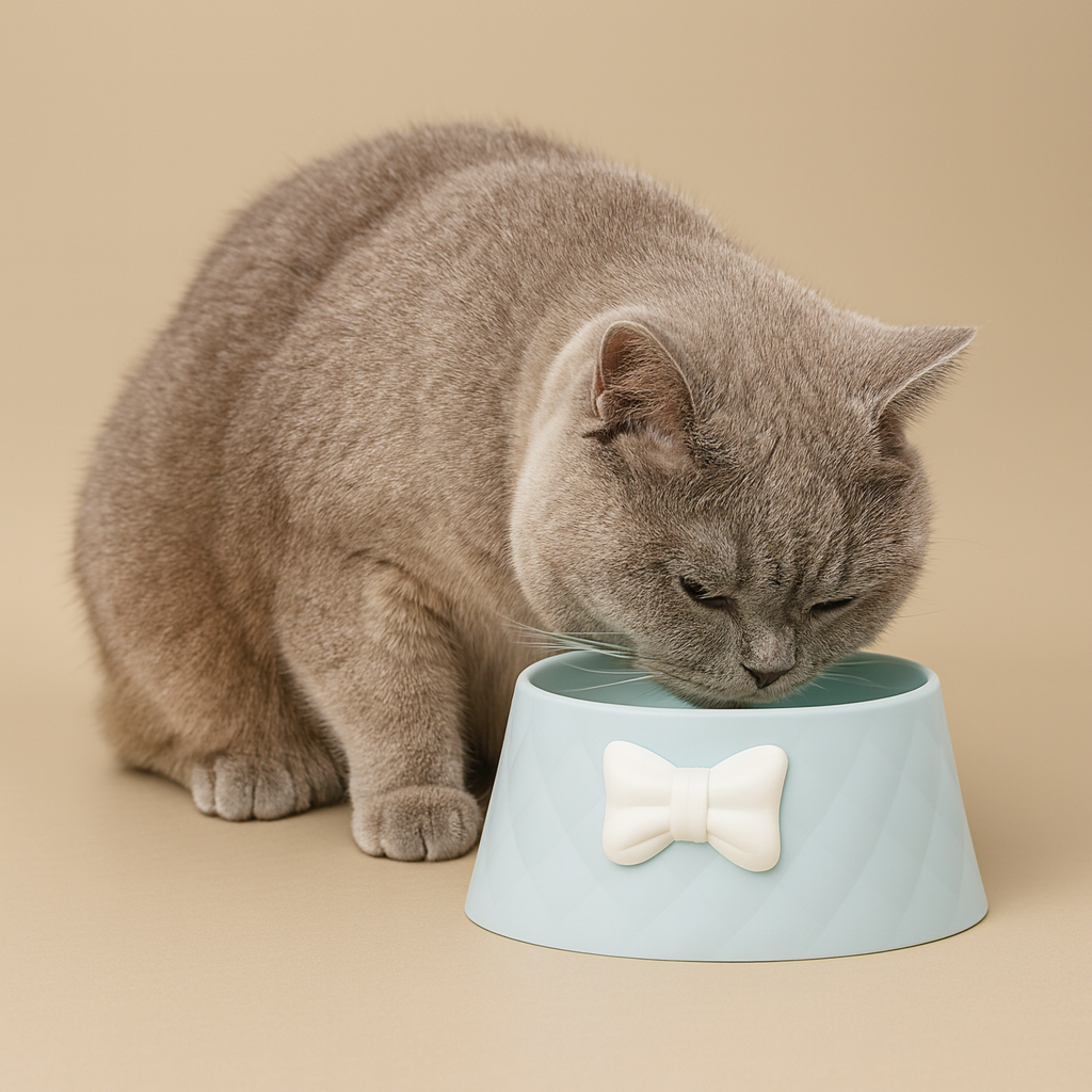 Cat feeder Princess Pet Bowl – Bowknot Dog & Cat Feeder - Blue