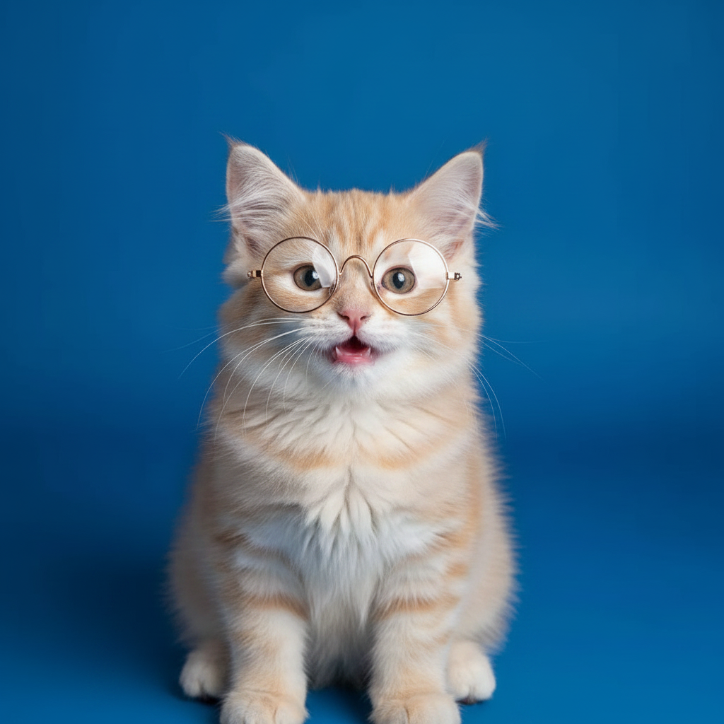 Cat wearing glasses