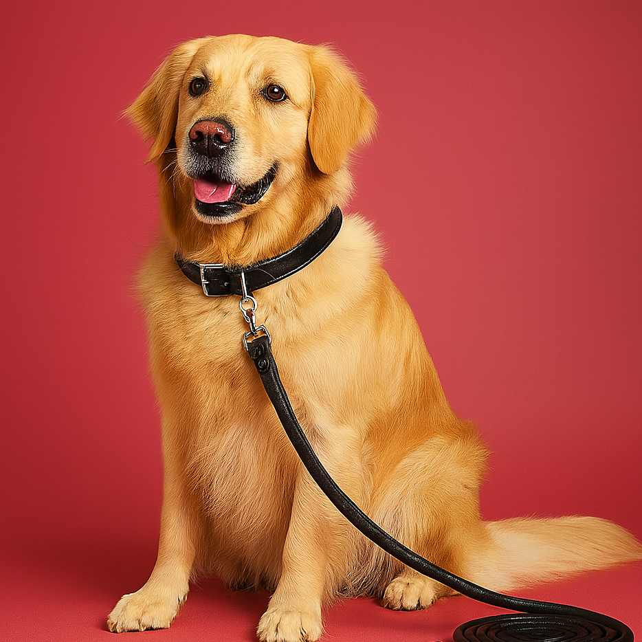 Colorful PU Rolled Dog Leash for Small Breeds - Black