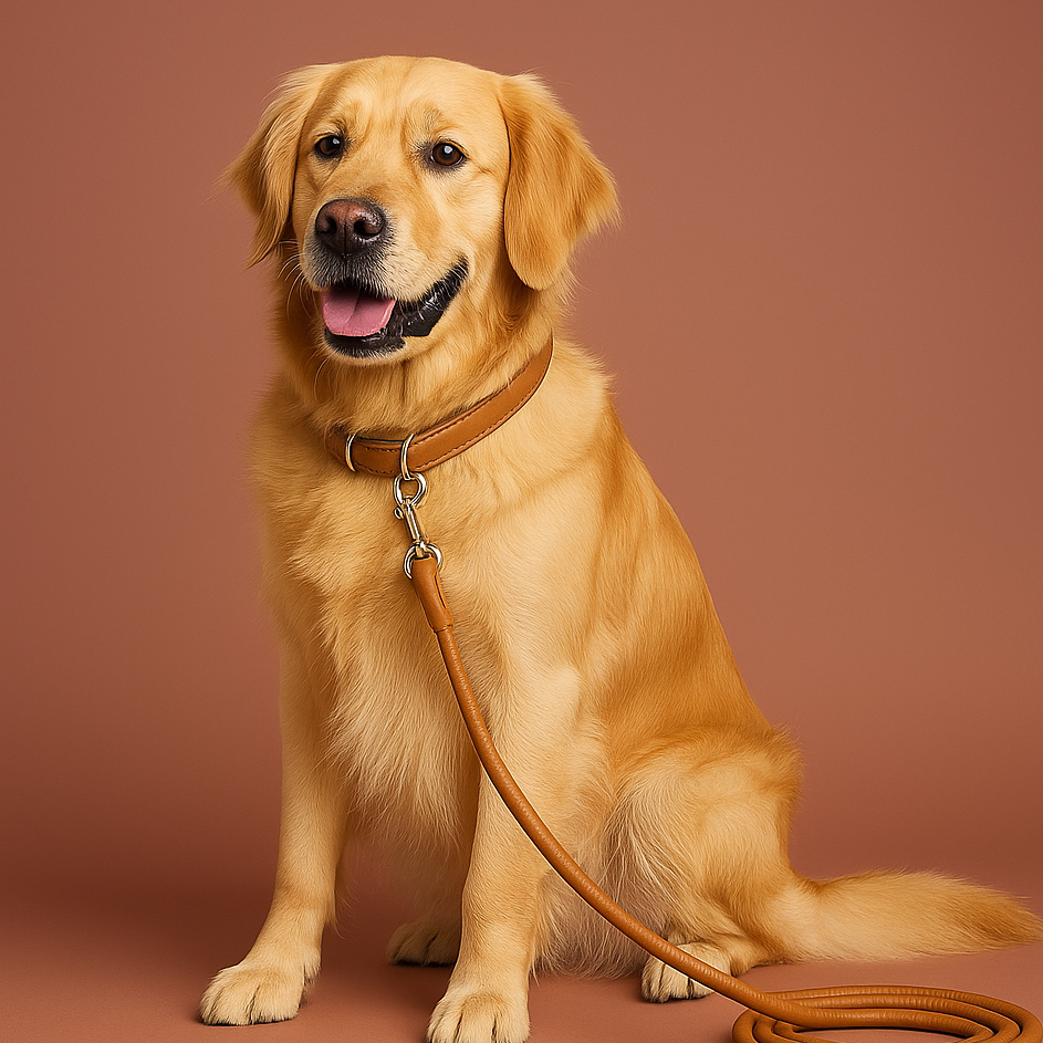 Colorful PU Rolled Dog Leash for Small Breeds - Brown