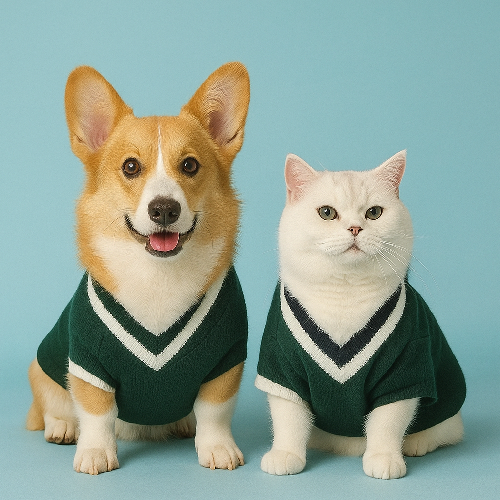 Cozy Dog & Cat Hoodie – Winter Pet Sweater - Green