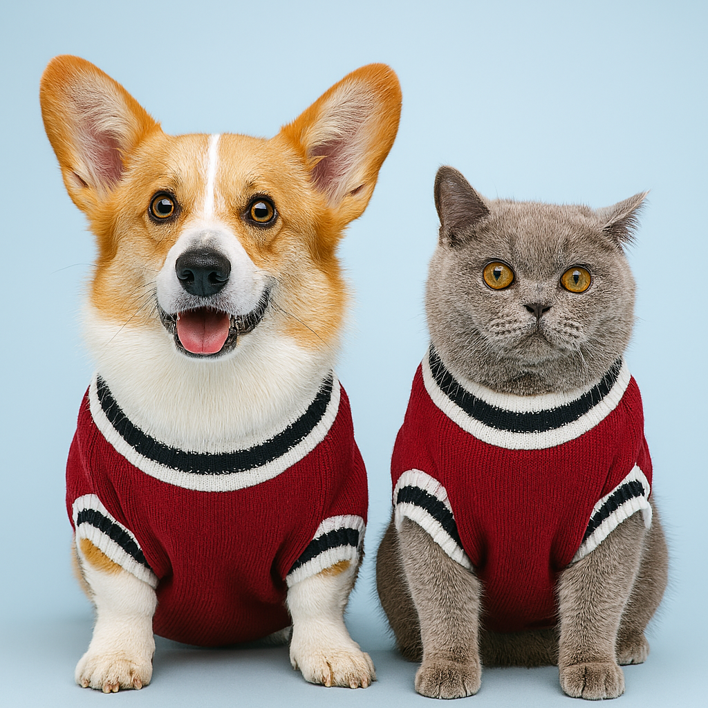 Cozy Dog & Cat Hoodie – Winter Pet Sweater - Maroon