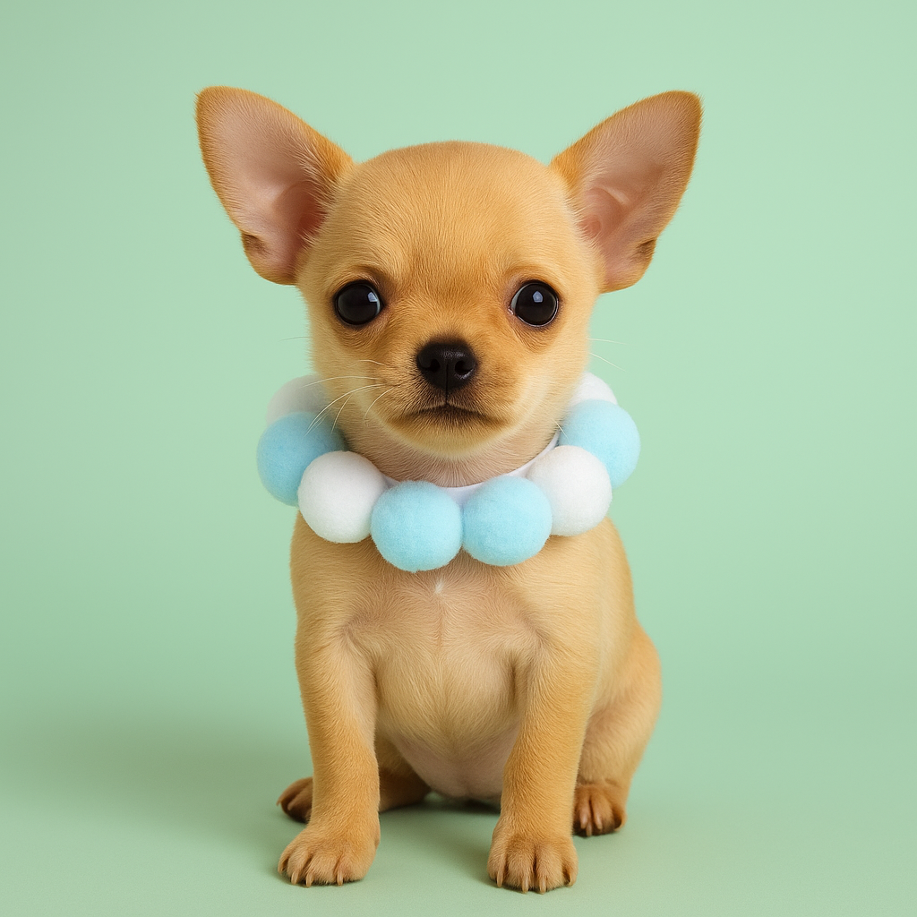 Cute Plush Ball Pet Collar for Cats & Dogs  Blue