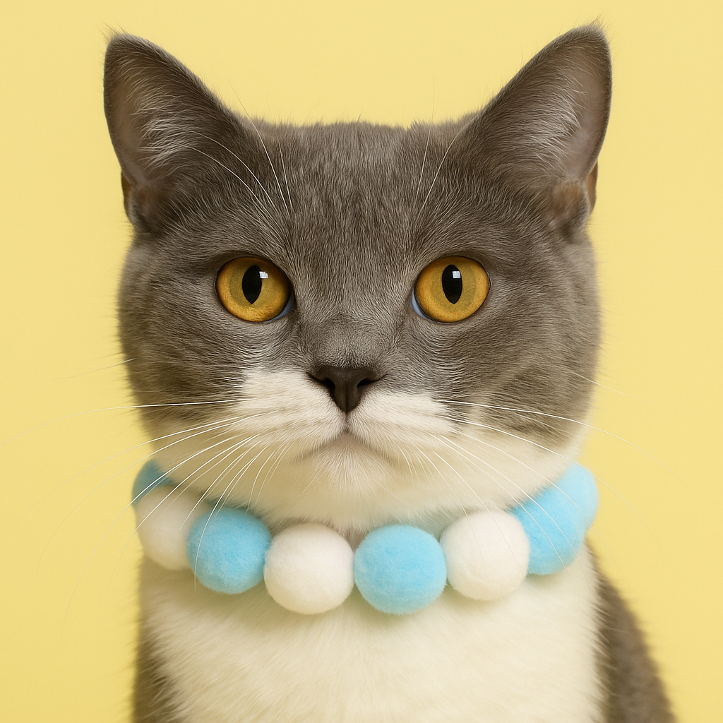 Cute Plush Ball Pet Necklace Collar for Cats & Small Dogs