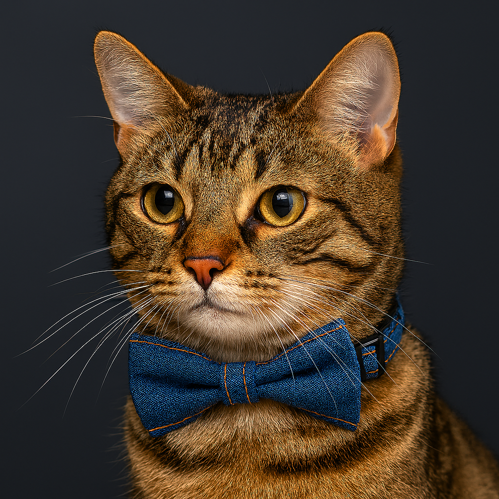 Denim Adjustable Pet Bow for Dogs & Cats