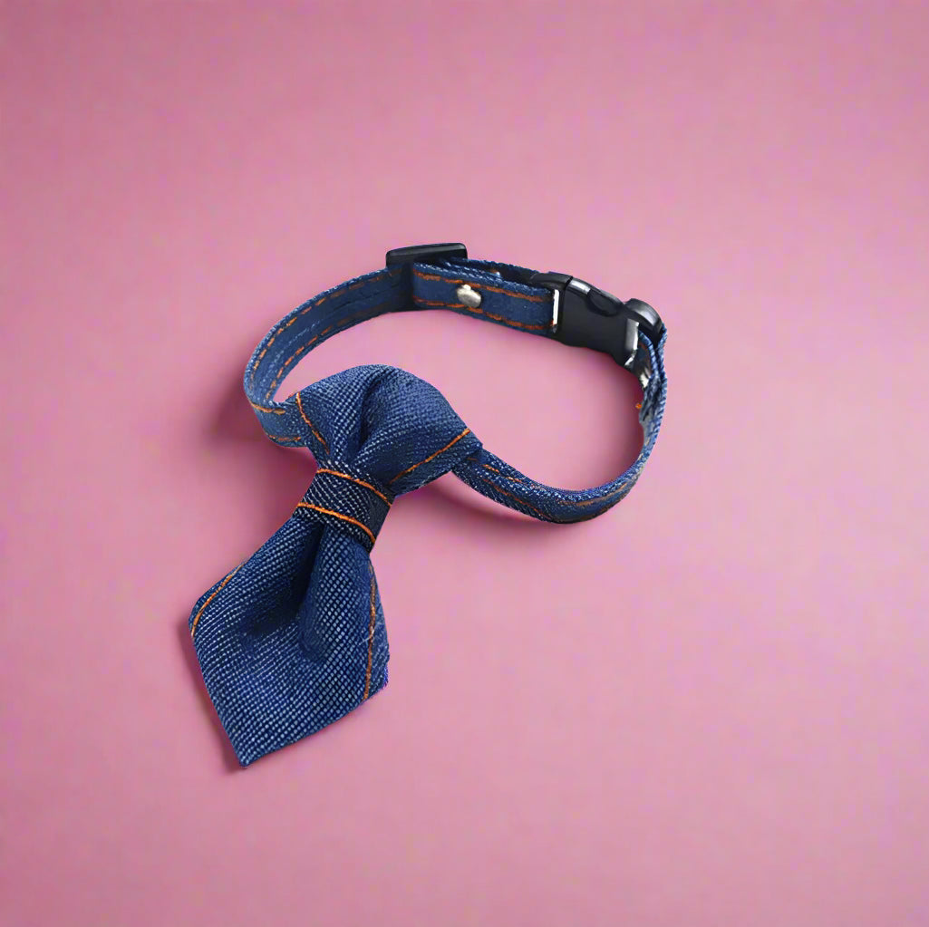 Denim Print bow tie for Pets