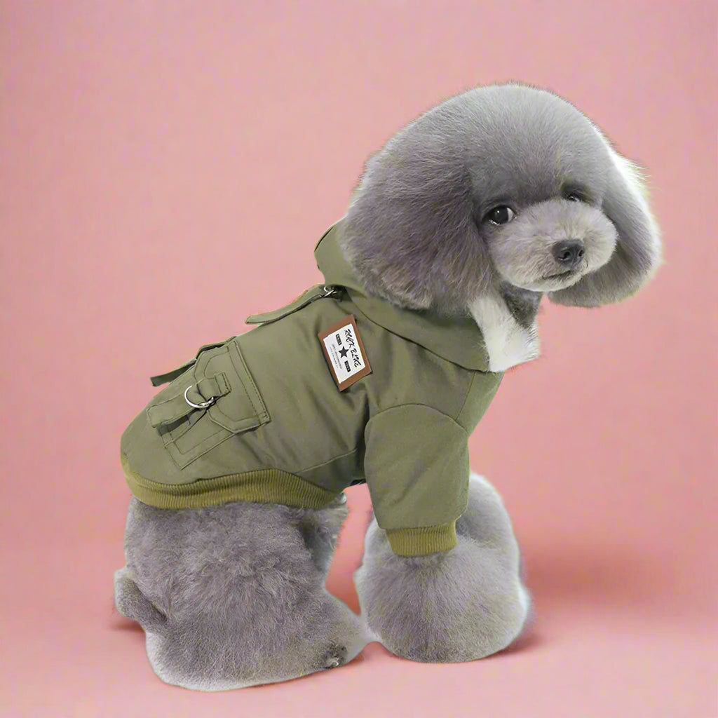 Dog Jacket Army Style for Winter