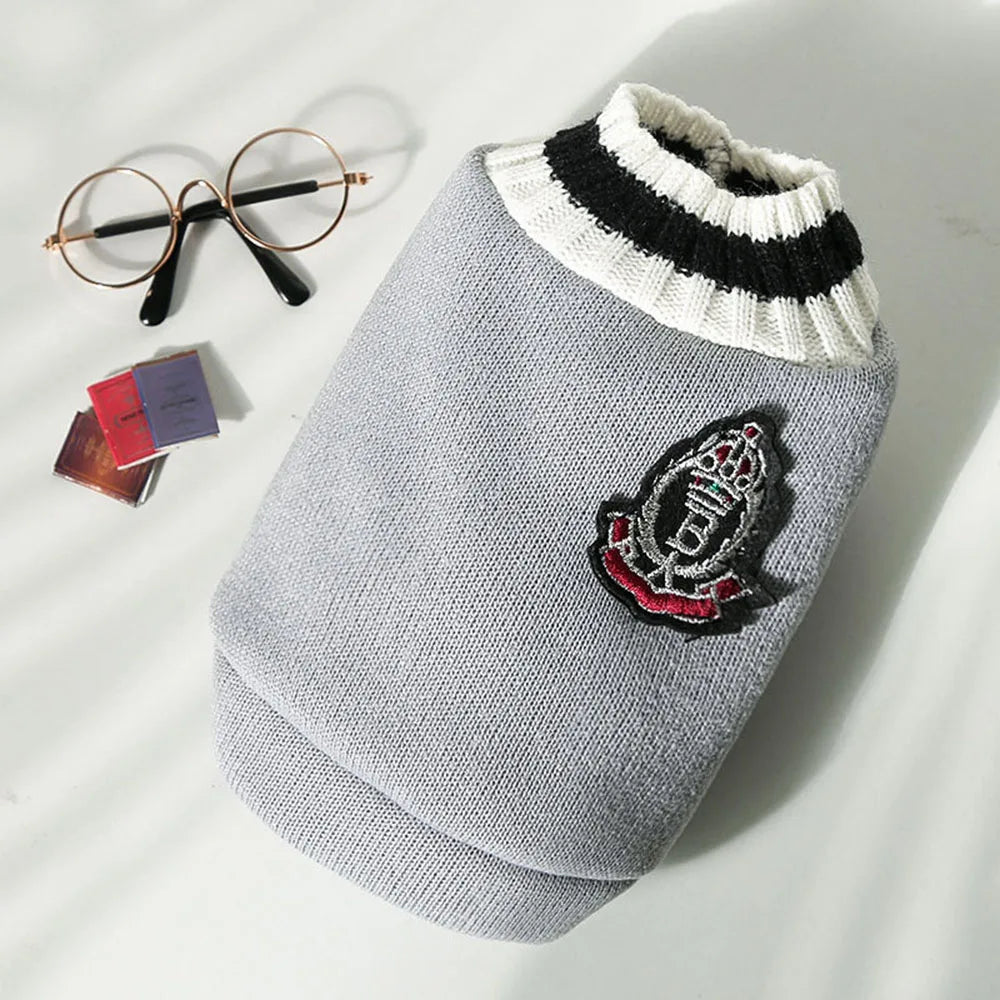 Dog Winter Sweater Gray