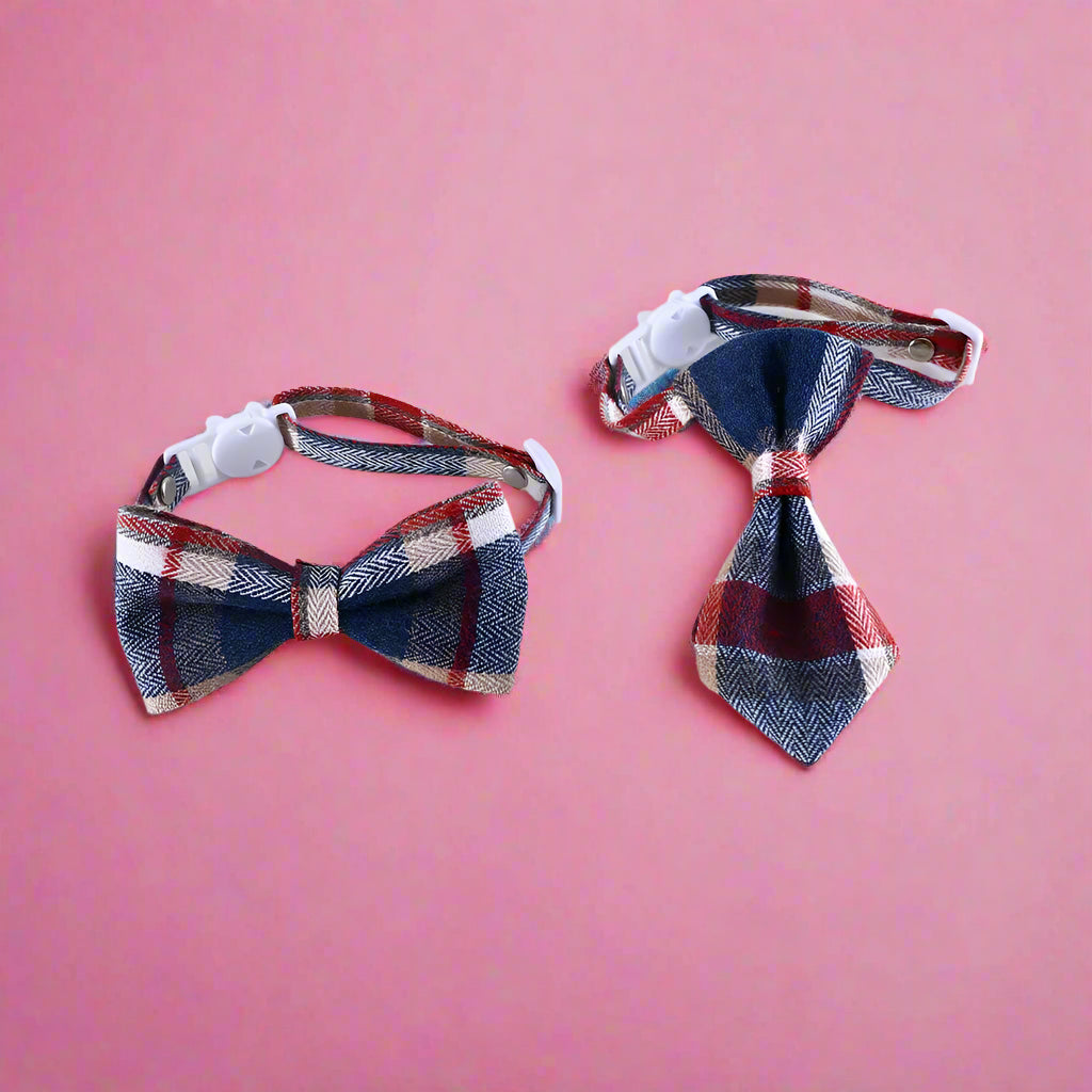 Formal Chex print bow tie for Cats and Dogs
