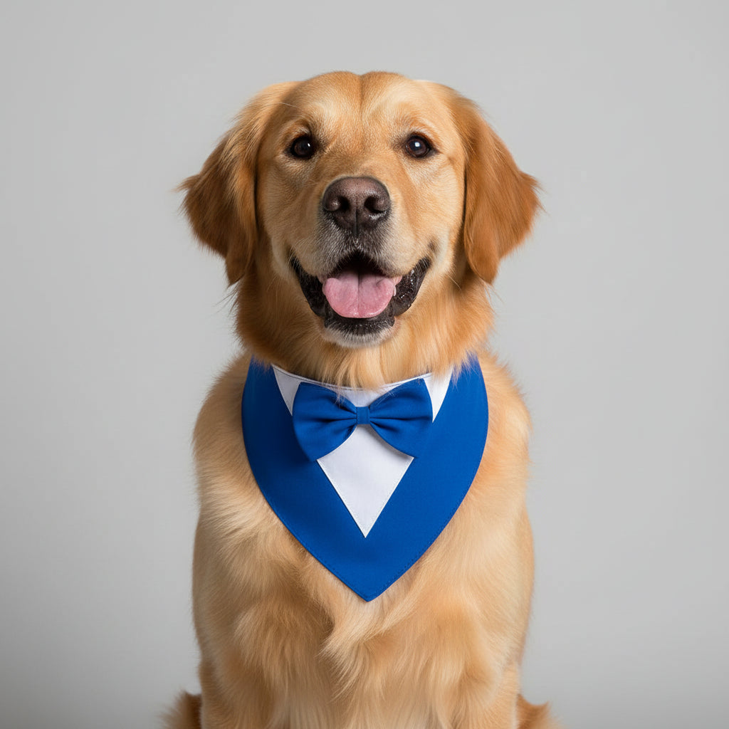 Formal Dog Bow Tie Collar for Weddings & Parties blue 