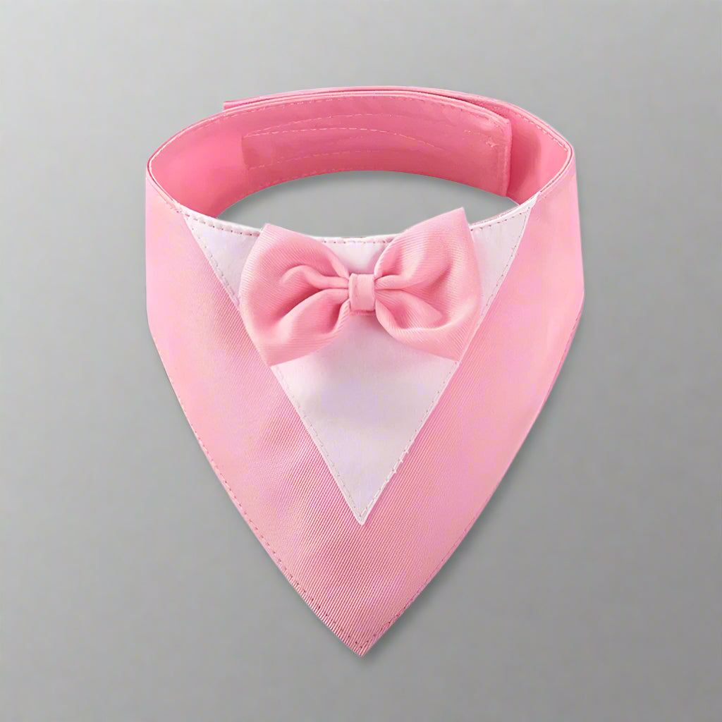 Formal Dog Bow Tie Collar for Weddings & Parties pink