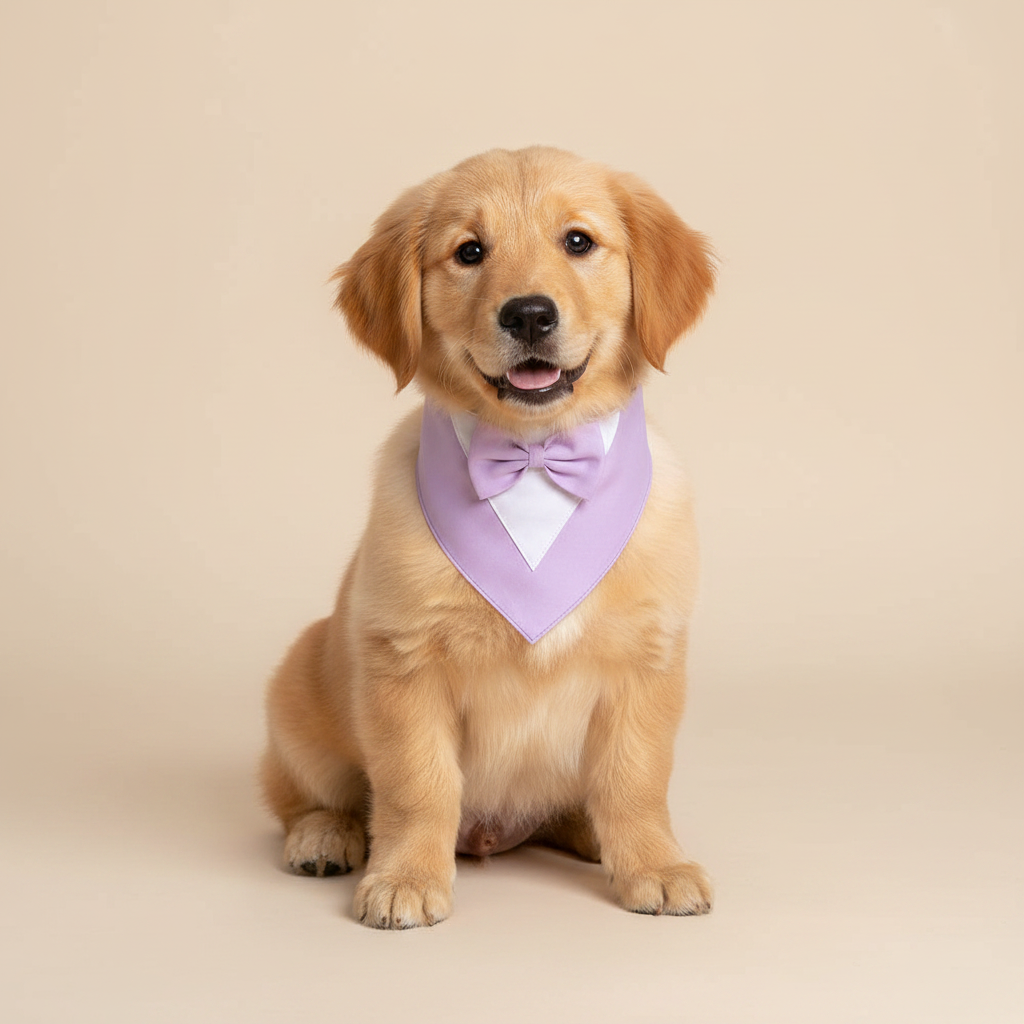 Formal Dog Bow Tie Collar for Weddings & Parties - Purple