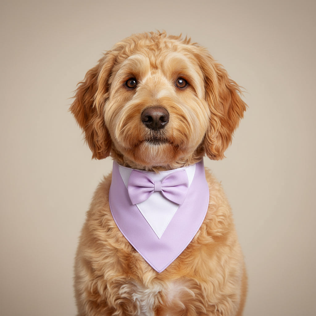 Formal Dog Bow Tie Collar for Weddings & Parties purple