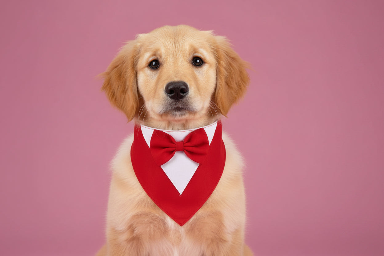 Formal Dog Bow Tie Collar for Weddings & Parties purple red