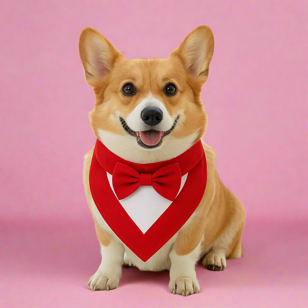 Formal red bow tie for pets