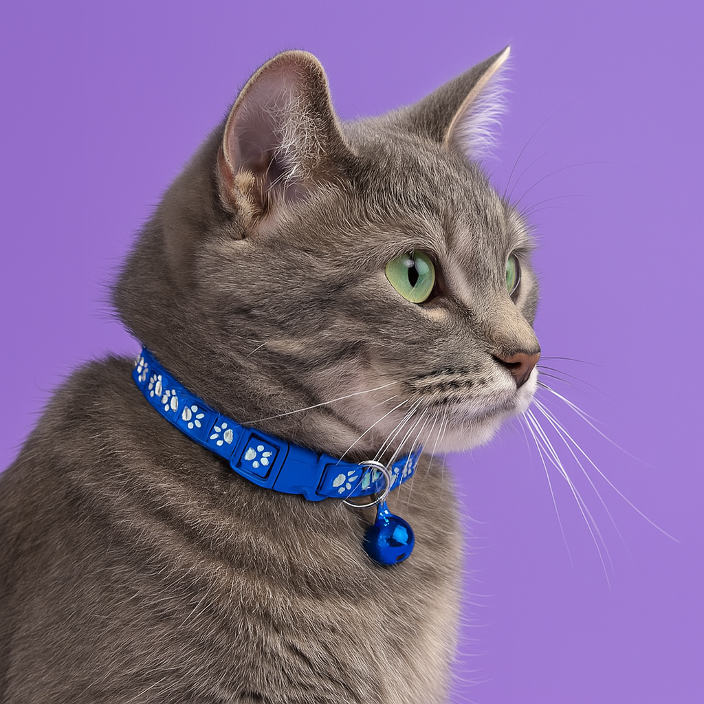 Kitten Collar with Bell – Adjustable and Safe Fit - Blue